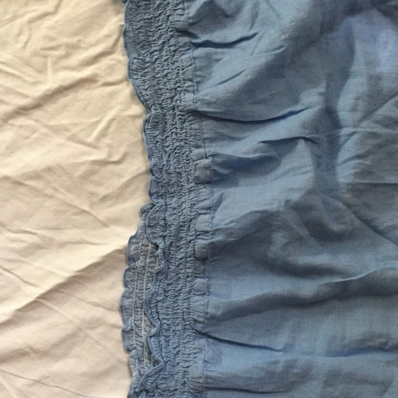 blue 3/4 sleeve blouse in a light blue. - Picture 3 of 4